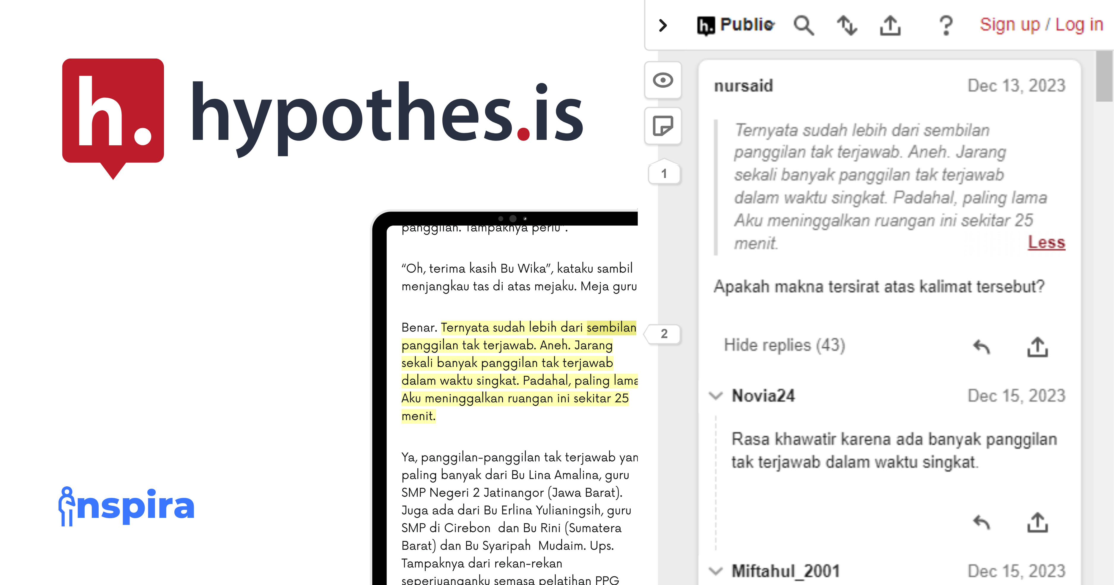 Memanfaatkan Hypothes.is untuk Kolaborasi Pembelajaran di Inspira